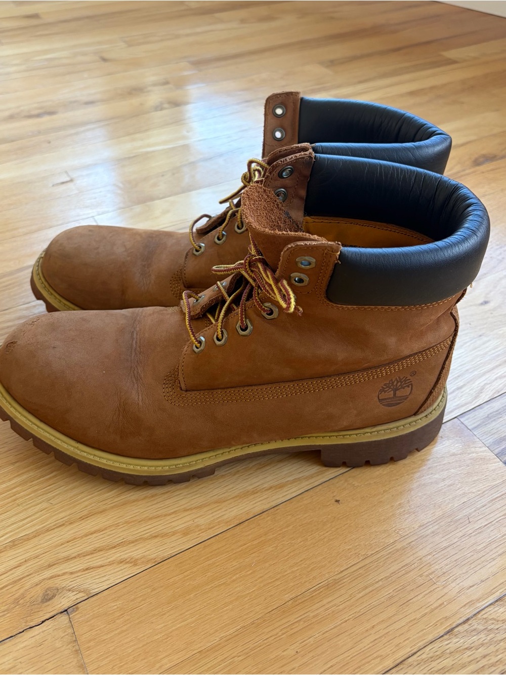 Timberland Men's Wheat Nubuck Work Boots with Black Collar